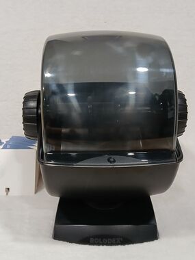 Rolodex Rotary Covered Card File Black Swivel Base W/ Cards Vntg Desk Organizer